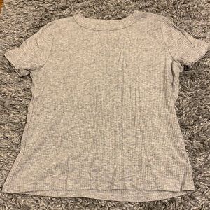Grey Ribbed T-shirt